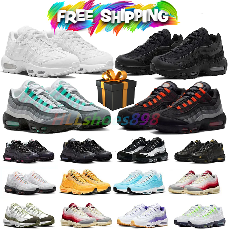 Designer Shoes 95 Running Shoes Men Women Sneakers Triple Black white Solar Red flats Breathable 95s Outdoor Sports Trainers eur 36-48