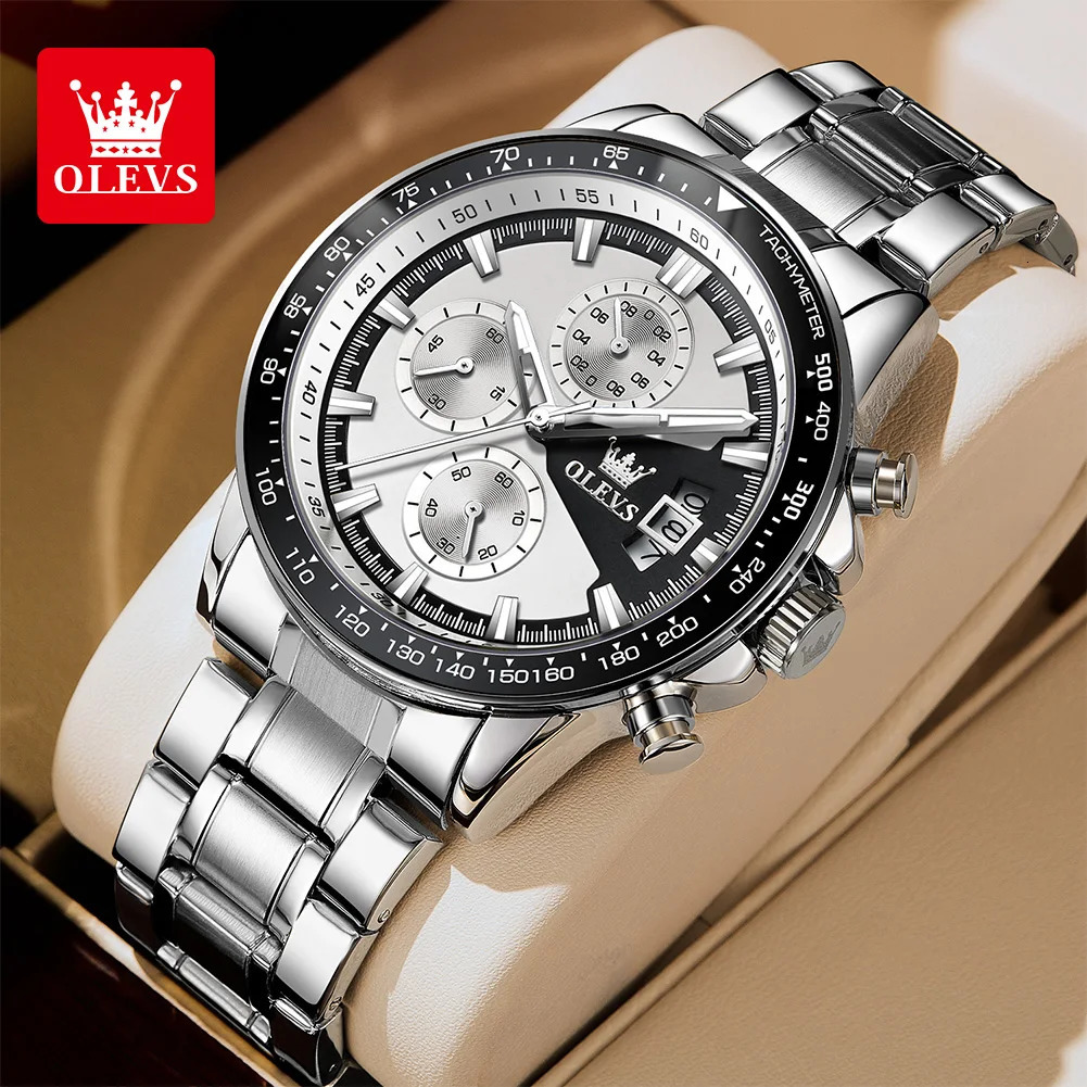 OLEVS TY705 Mens Watches Chronograph Stainless Steel Waterproof Business Multi-functional Original Exclusive Wristwatch for Men 250603