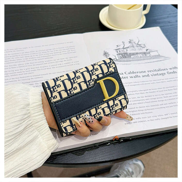 Wallet splicing, large three fold, multiple card slots, light luxury, trendy, fashionable, high-end, multifunctional leather wallet
