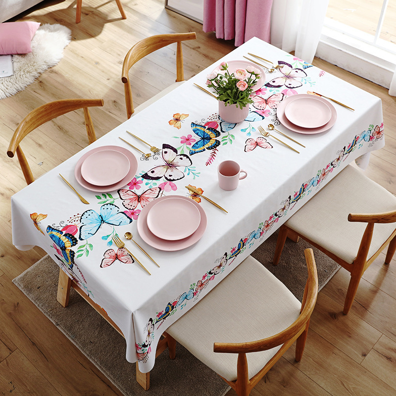 T0478 tablecloth waterproof and oil-proof wash-free ins style Nordic Internet celebrity home rectangular dining table cloth coffee table cloth pvc tab