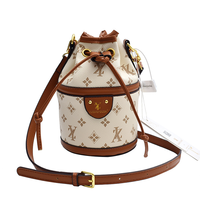 free shipping designers bags for womens 2025 New Korean Printed Style Versatile Fashion Luxury Small Bucket Bag for daily outfit