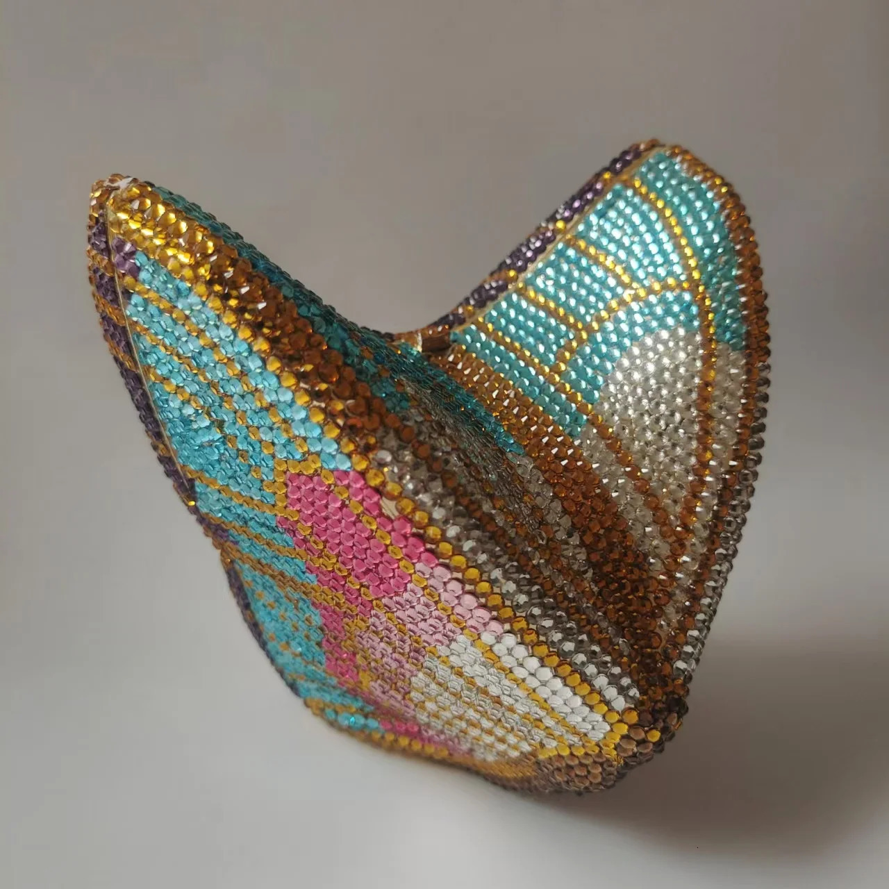 Butterfly Jewel Evening Clutch Purse Novelty Full Crystals Wedding Bridal Phone Purses for Women Handbags Chain Evening Bags 250519