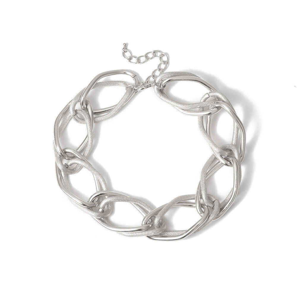 Adornment personality exaggerated hip hop smooth frosted women alloy thick chain necklace decoration