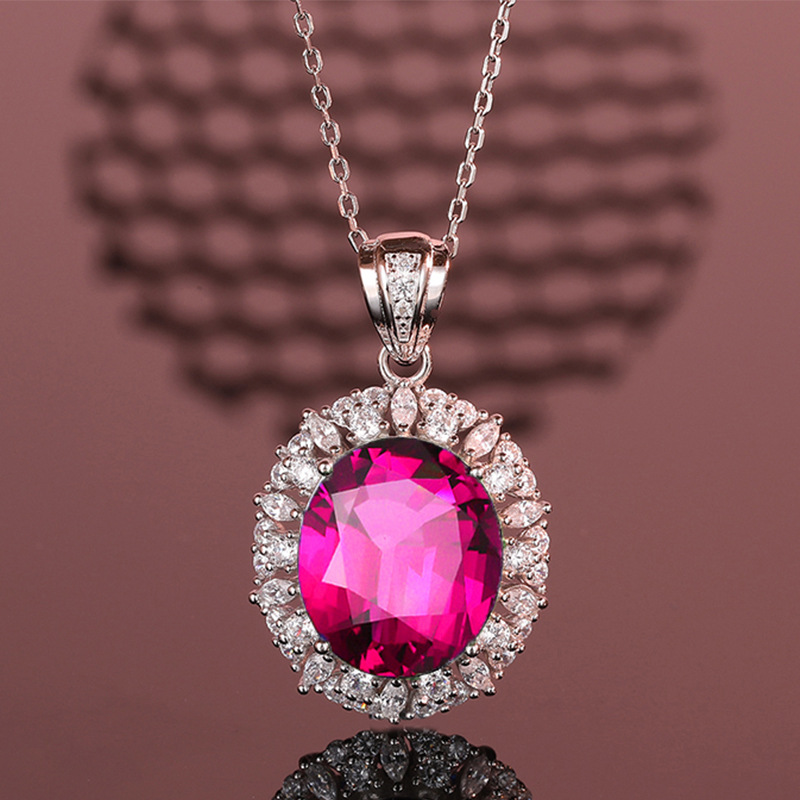 Luxury Ruby, Sapphire, and Yellow Topaz Pendant Necklace with Diamond Detailing, 925 Sterling Silver Design, Stylish Socialite Jewelry that Exudes Ele