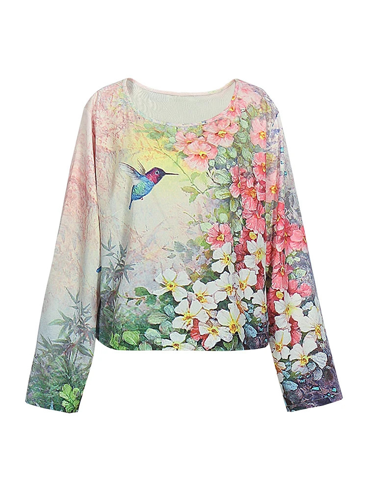 Plus Size Womens 2025 Spring Casual Suit Set Big Floral Print Long Choice in 250513Z