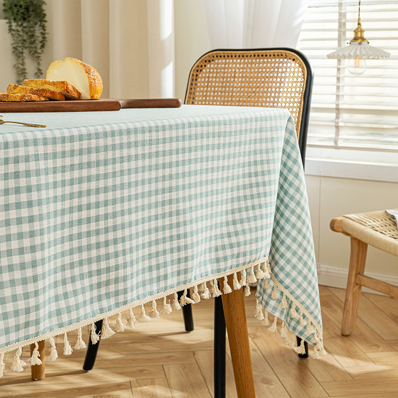 A666 Japanese and Korean plaid tablecloth thickened coffee table cover cloth cross-border fresh checkered tablecloth simple home rectangular tableclot