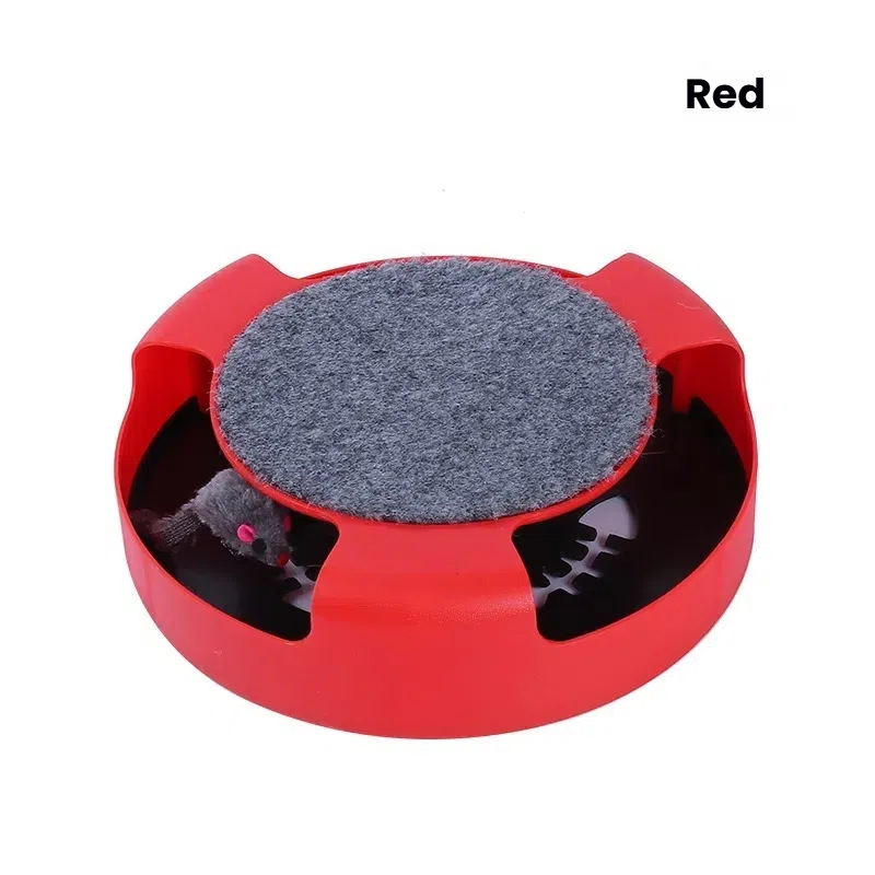 Interactive Rotating Cat Toy with Mouse for Claw Sharpening