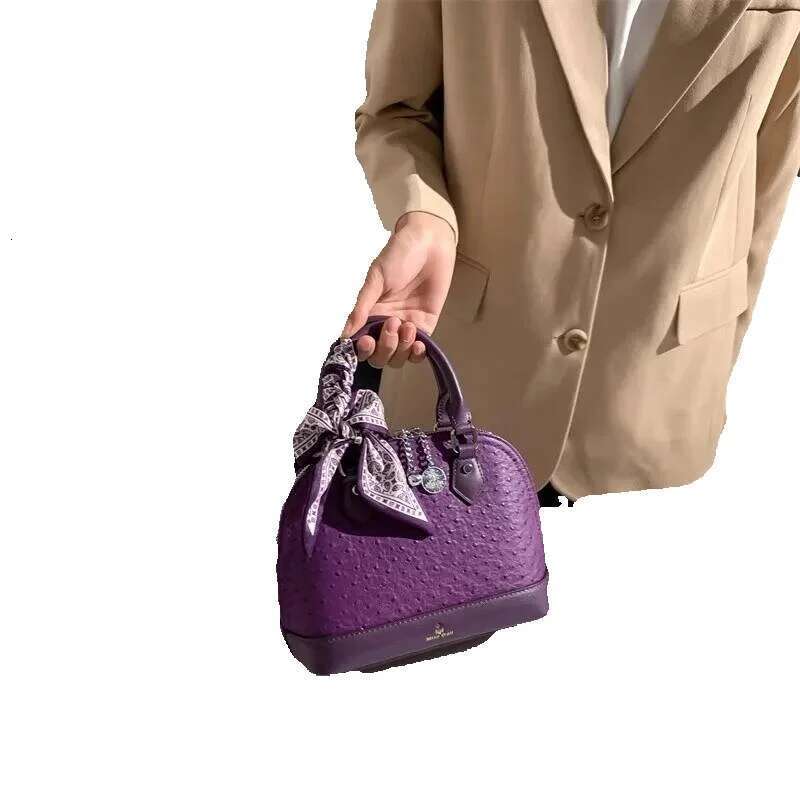 Designer Luxury Purple Color Fashion Dots Shell High Quality Women Handbag Textured Shoulder Messenger Lady Purse Female Casual Bag
