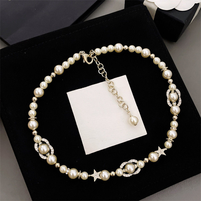 Designer Pendant Necklaces Pearl Women logo chokers C Woman Luxury Ccity Gold Silver tassel Necklace Jewelry Accessories ghjhjk78