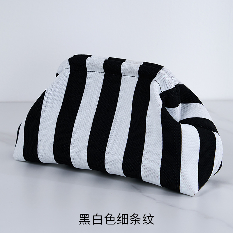 2025 New Outdoor Style Luxury Free Delivery Designer Bag Women's Beach Girl's Versatile Commuting Striped Cloud Bag Flying Woven Handbag