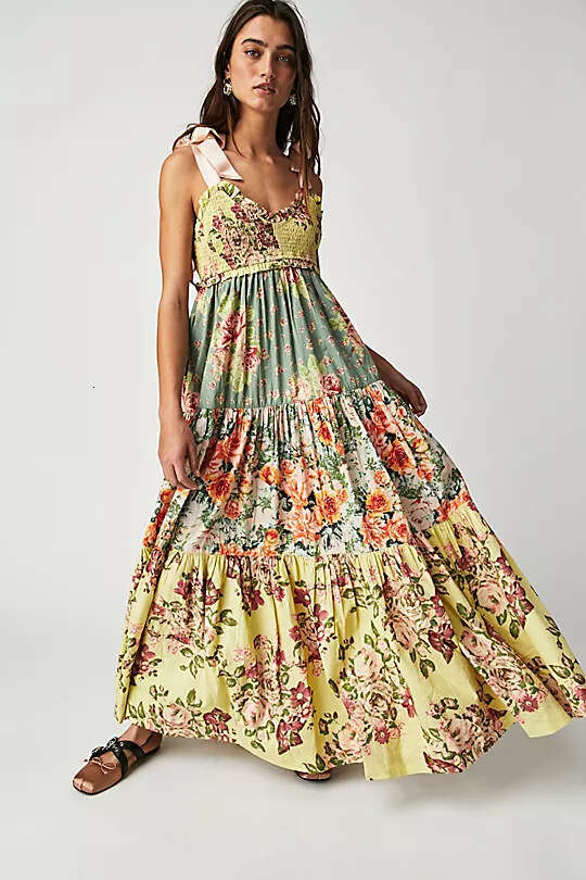 Maxi Dress Year Summer New French Fashion Slim Fit Women S Printed Camisole Dress Floral Dress