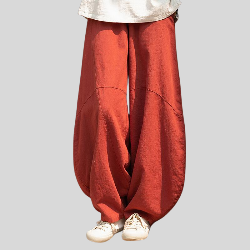New best-selling high-quality ramie sand fried old loose casual pants women's bloomers literary retro cotton and linen meditation tai chi pants