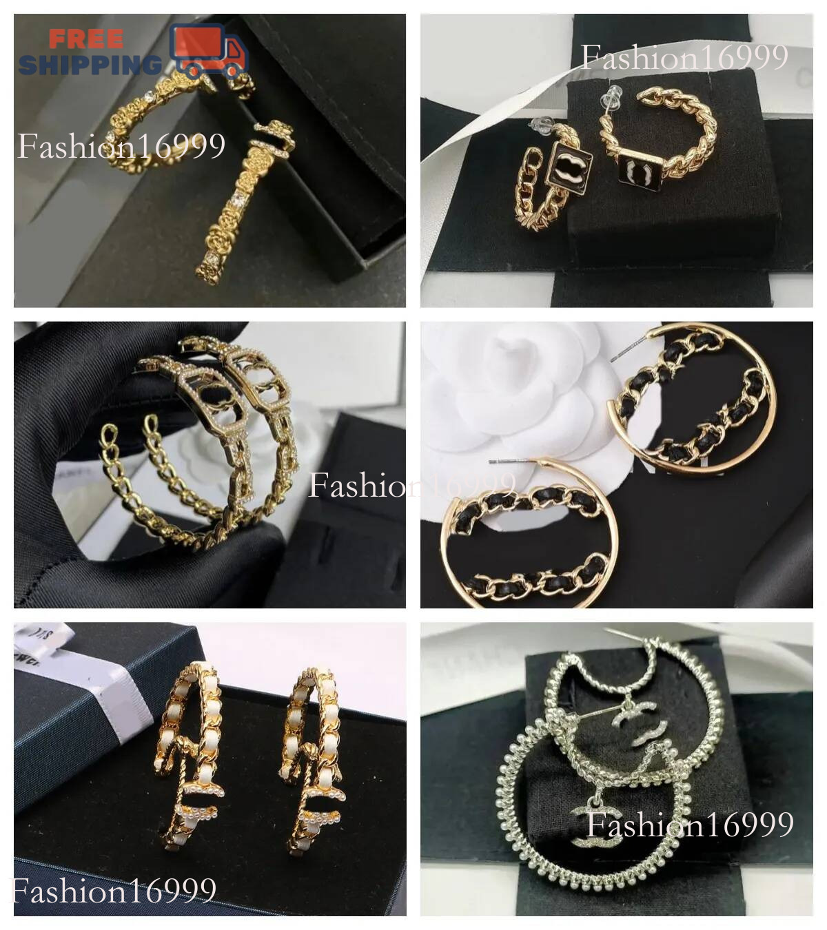 Classic Fashion Designer Gold Sier Stud For Women Double Letter Geometric Big Annulus Earrings Inlay Crystal Rhie Eardrop Wedding Jewelry Aa99f