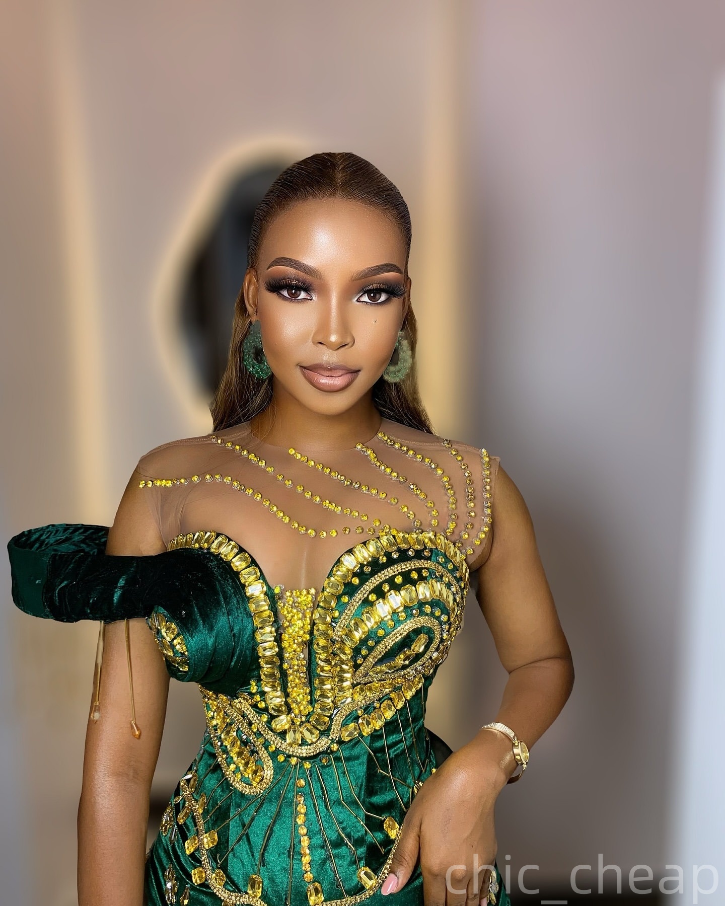Dark Green Mermaid Prom Dresses 2025 Crystals Satin High Split Evening Formal Party Second Birthday Engagement Gowns Plus Size Dress For Special Occas