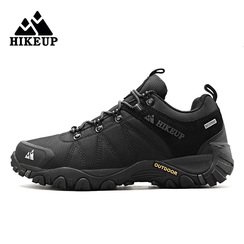 HIKEUP Non-slip Men Hiking Shoes Breathable Outdoor Wear Resistant Splashproof Climbing Men Sneaker Tourism Mountain Shoes 250523CJ
