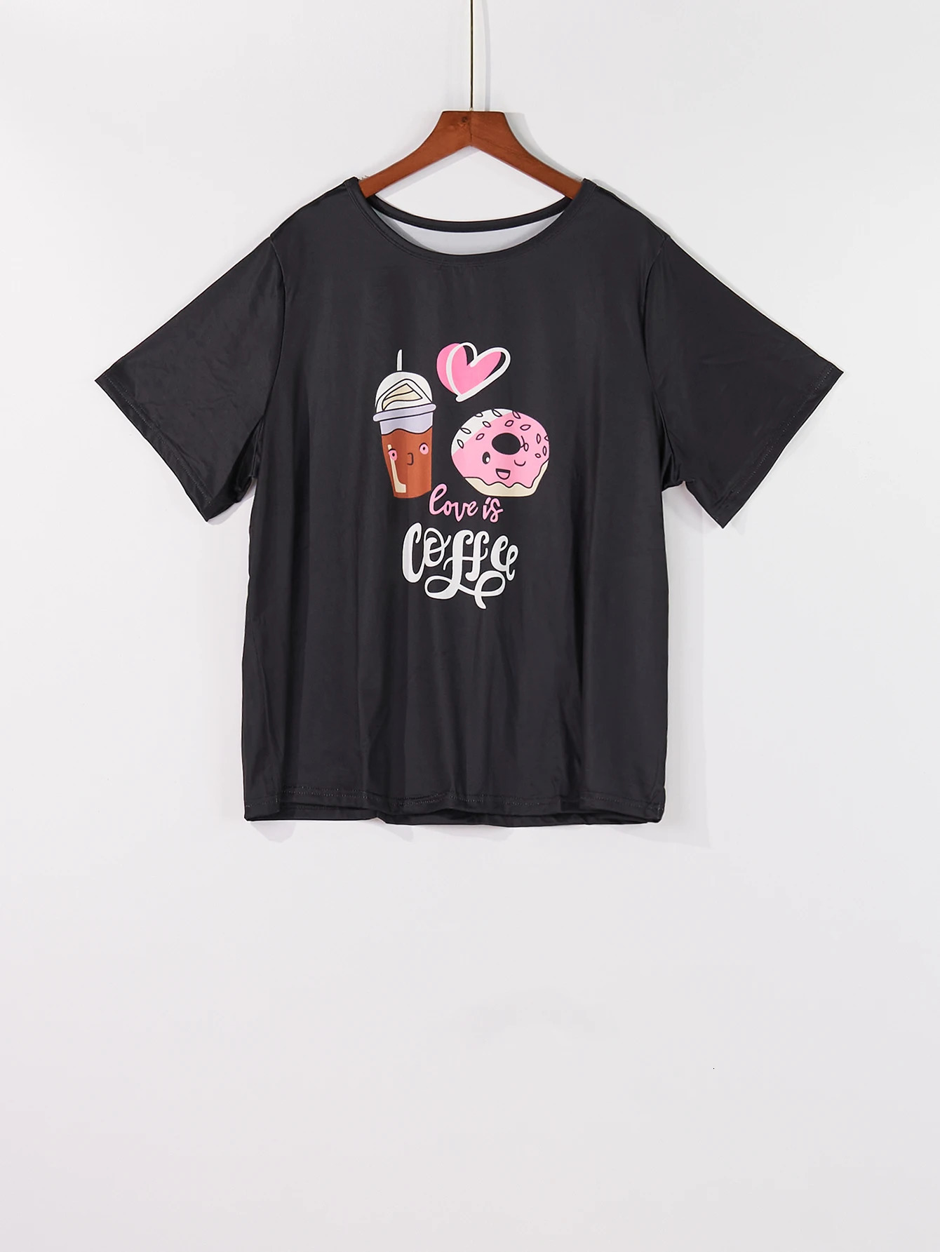 Plus size pajama set can be worn for both home and casual wear Casual made of milk silk material short sleeved long pants 250513Z