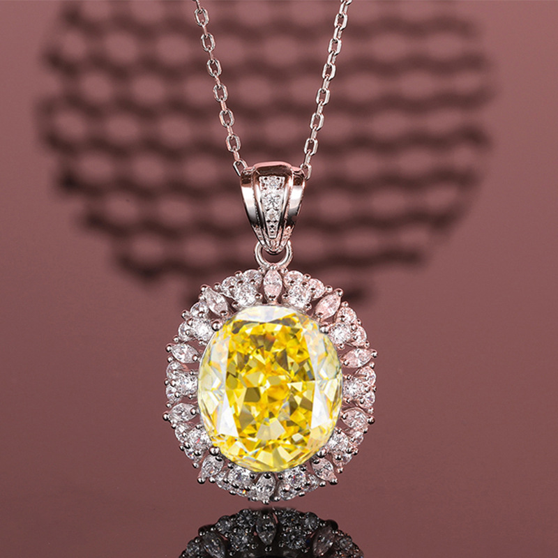 Luxury Ruby, Sapphire, and Yellow Topaz Pendant Necklace with Diamond Detailing, 925 Sterling Silver Design, Stylish Socialite Jewelry that Exudes Ele