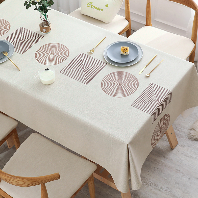 T0478 tablecloth waterproof and oil-proof wash-free ins style Nordic Internet celebrity home rectangular dining table cloth coffee table cloth pvc tab
