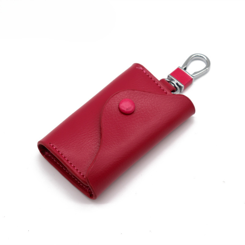 Men's leather key bag, large capacity multifunctional waist hanging key box, durable trend cowhide universal key bag, designer key bag