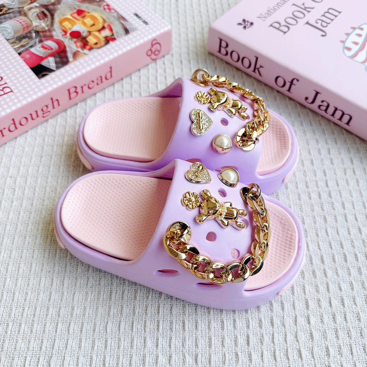 Cartoon Golden Bear Versatile Girls Eva Slippers Fashionable Double Soft-Soled Non-Slip Sandals 831 250522