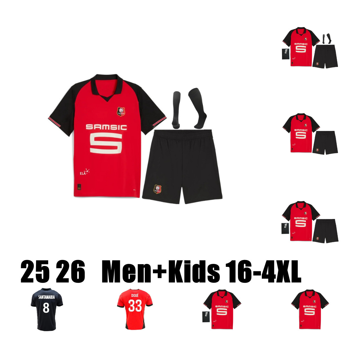 2025 2026 Stade Rennais soccer jerseys AGUERD TRAORE home away 3rd Rennes Guirassy CAMAVINGA SULEMANA BOURIGEAUD TERRIER DOKU LABORDE SANTAMARIA de football shirt