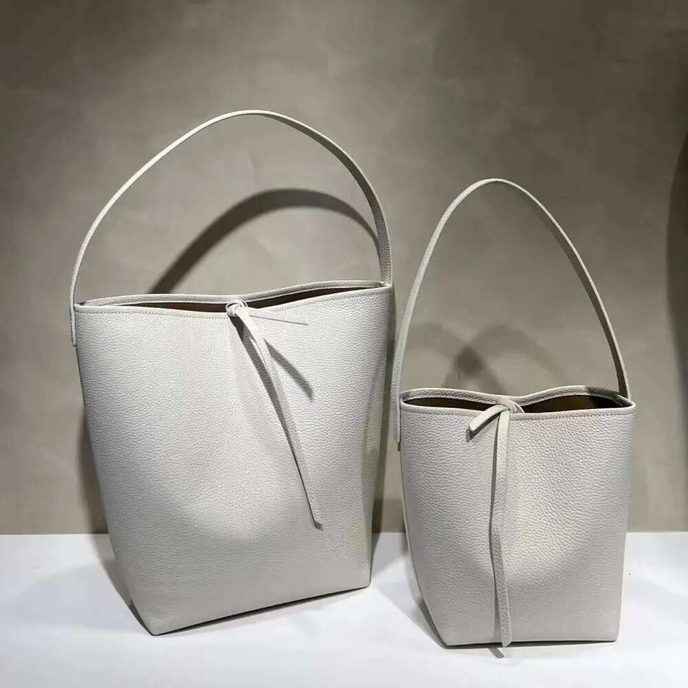 Brand Design Fashion Large Capacity Genuine Leather Bucket Bags High Quality Lychee Pattern Cowhide Handbags For Women