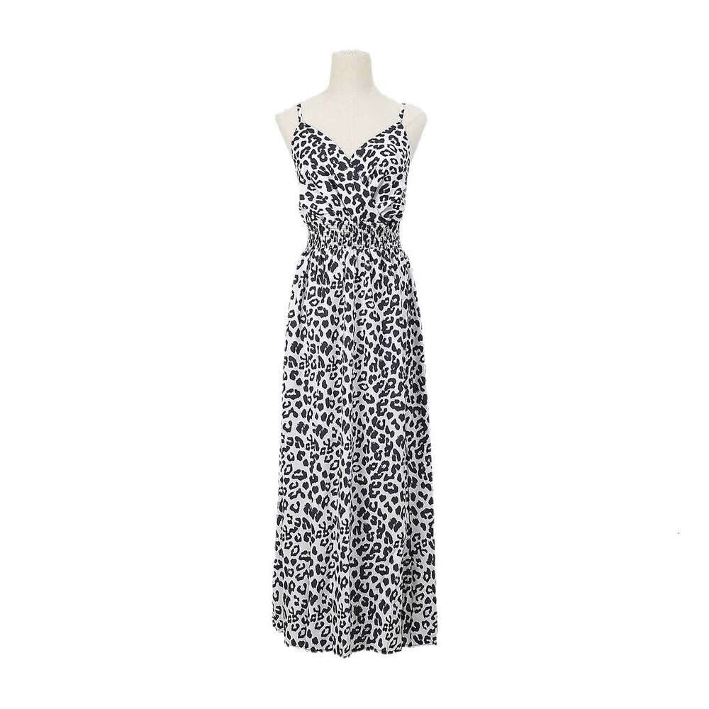 Maxi Dress Dress Summer Leopard Print Hanging Strap Group Women S Wear Floral Dress