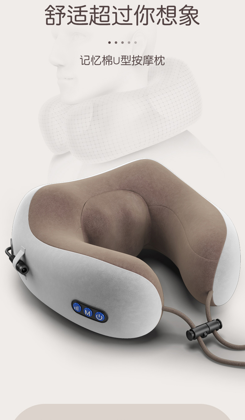 Comfortable & Ergonomic Travel Companion: Soft U-Cushion Necksupport Pillows