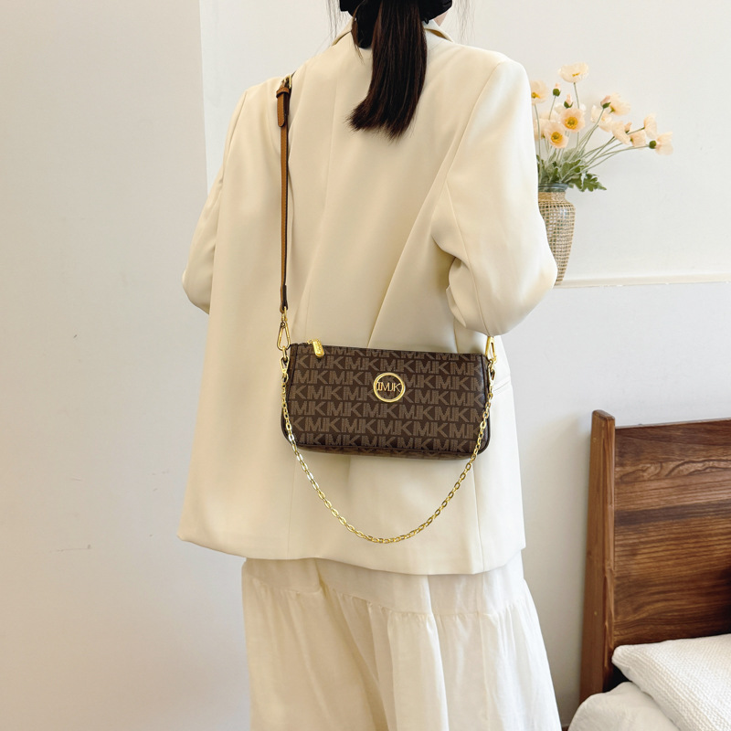 Bag female new fashion all match female bag shoulder cross-body bag print chain small square bag female 2025s hot