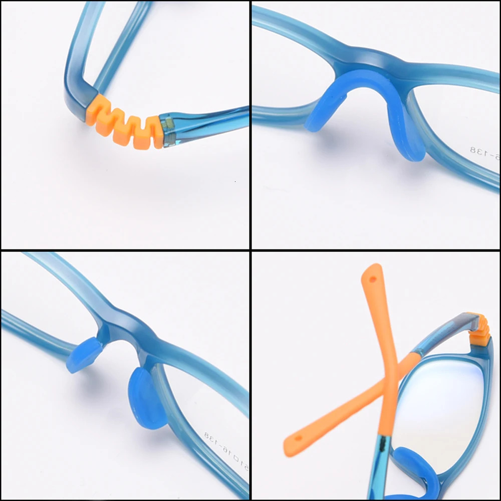 Kachawoo children square eyeglasses optical TR90 kids glasses frames flexible boys girls Protective silicone blue pink black 250521
