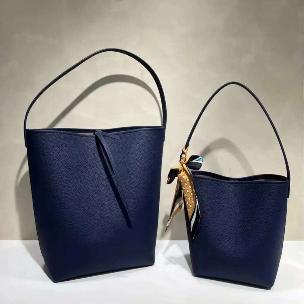 Brand Design Fashion Large Capacity Genuine Leather Bucket Bags High Quality Lychee Pattern Cowhide Handbags For Women