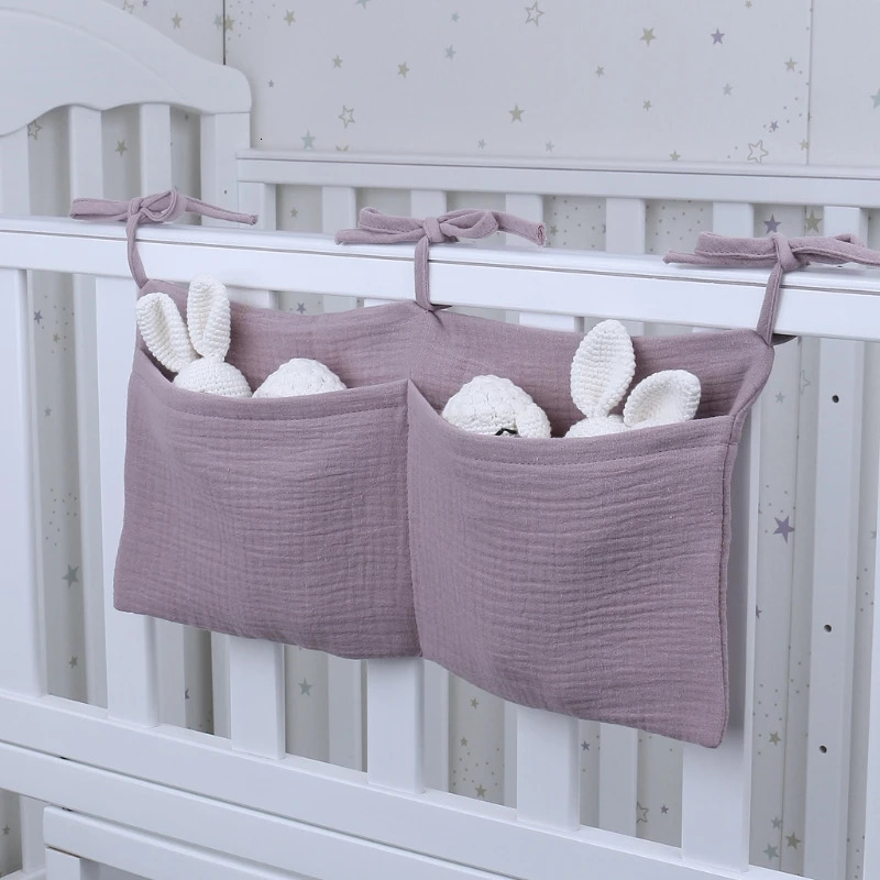 Baby Bedside Storage Bag Crib Organizer Hanging for MultiPurpose born Bed Diaper Toy Tissue 250517z