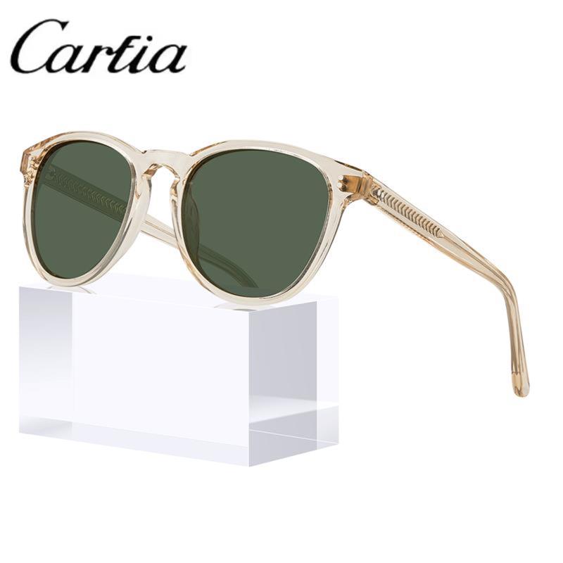 CARFIA Acetate Polarized Sunglasses for Men Trendy Retro Sun Glasses