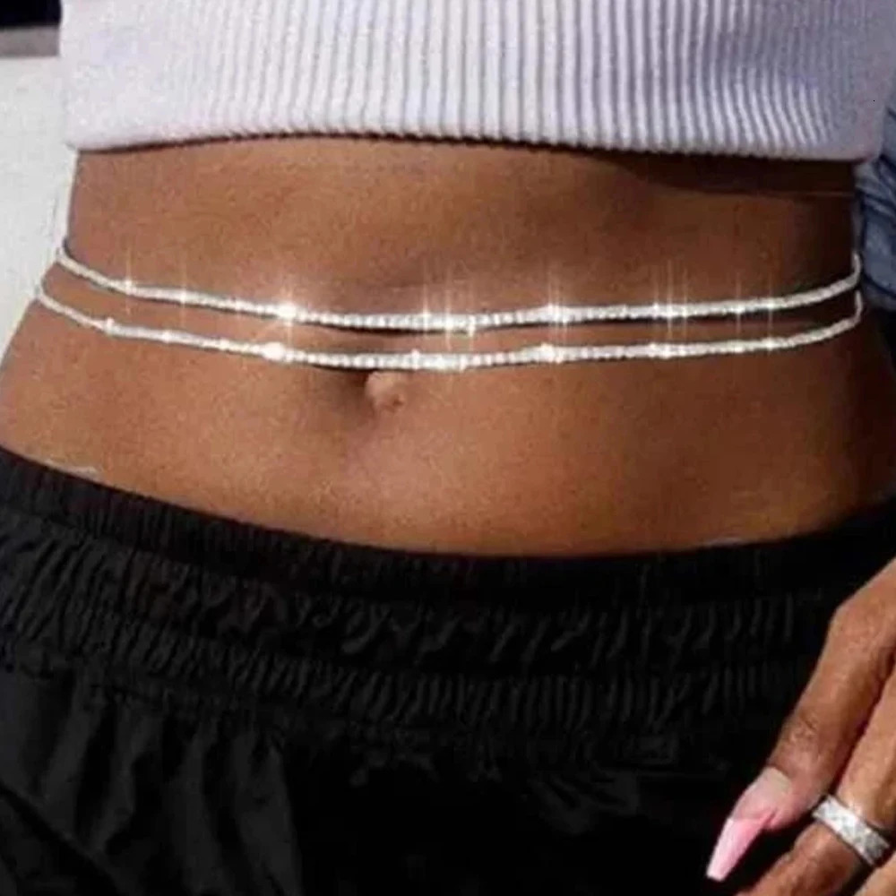 Stonefans Decor Layered Waist Chain Jewelry Crystal Y2k for Women Fashion Party Sexy Belly Dancer Costume Accessories 250519