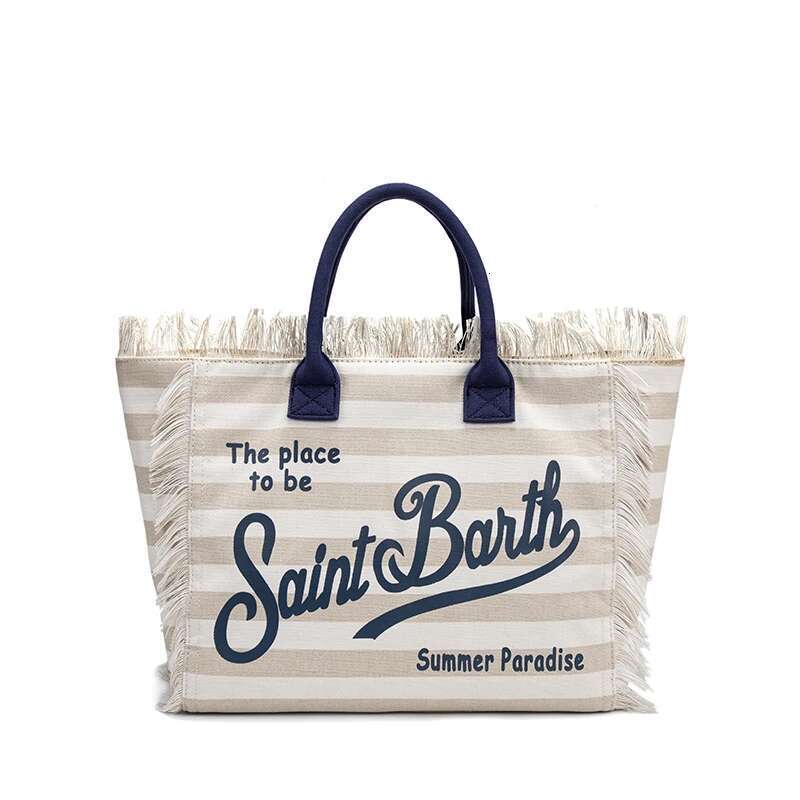 High-End Simple Design Fashionable Female White-Collar Office Worker Large Capacity Striped Letters Tote Bag