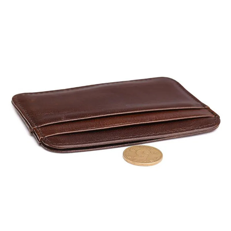 Arrival Thin Vintage Mens Genuine Leather Small Wallet Slim Credit Card Holder Money Bag ID Card Case Mini Purse For Male 250521