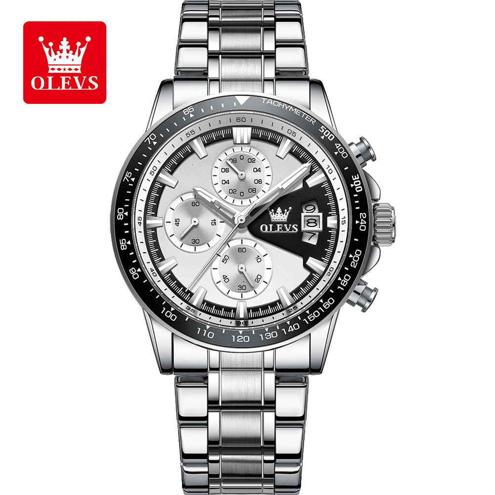 OLEVS TY705 Mens Watches Chronograph Stainless Steel Waterproof Business Multi-functional Original Exclusive Wristwatch for Men 250603