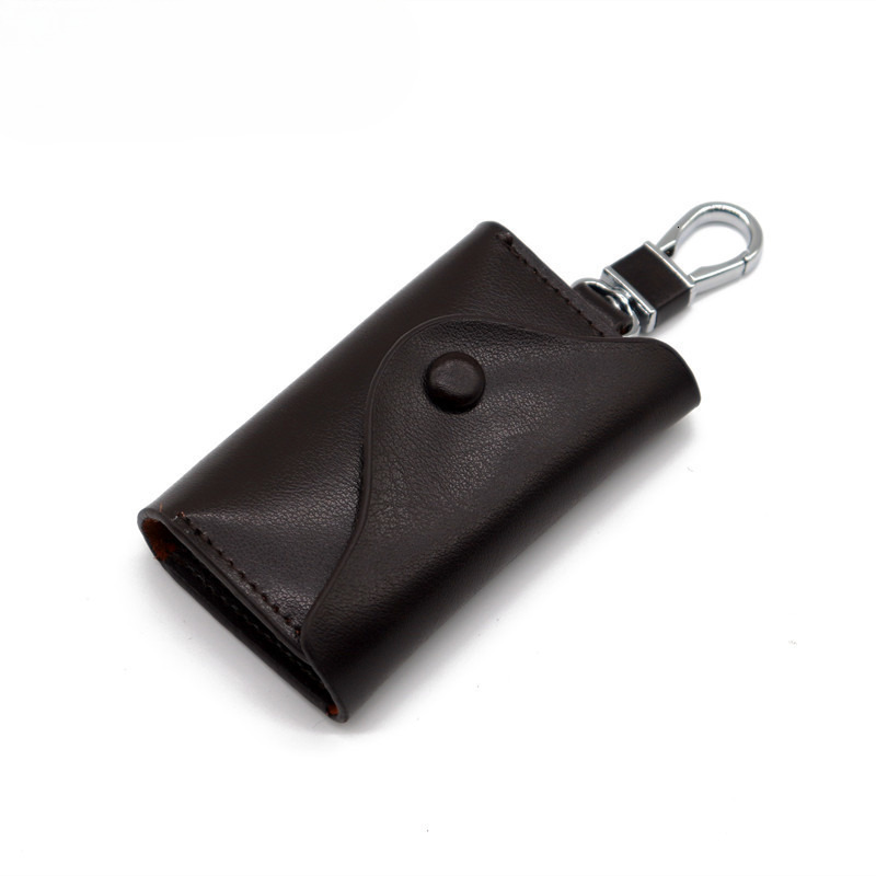 Men's leather key bag, large capacity multifunctional waist hanging key box, durable trend cowhide universal key bag, designer key bag
