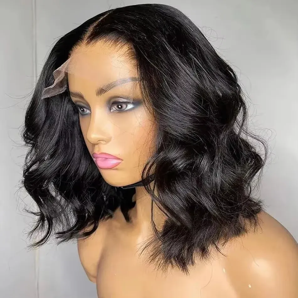 Really Bob Highlight Wigs Luxurious Naturally Colored 100% Human Short Body Wave Hair Closure Wig Ready To Wear For Black Women