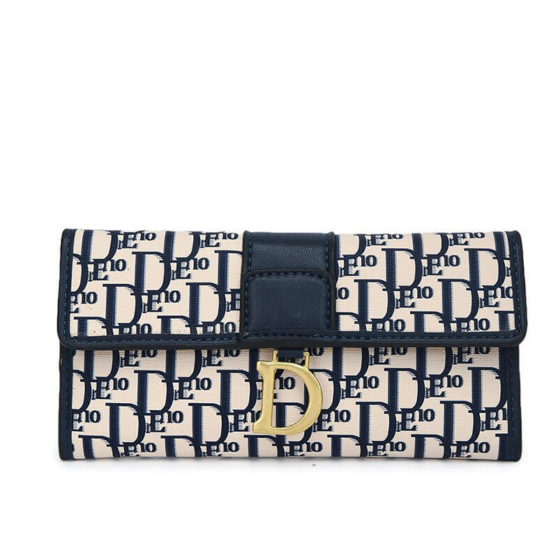 Wallet splicing, large three fold, multiple card slots, light luxury, trendy, fashionable, high-end, multifunctional leather wallet