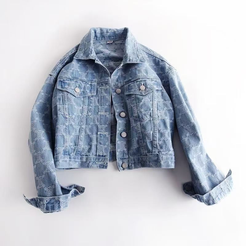 European heavy industry denim jacket women's Spring and Autumn new loose versatile fashion short short short jacket top Women's Jackets M---3XL