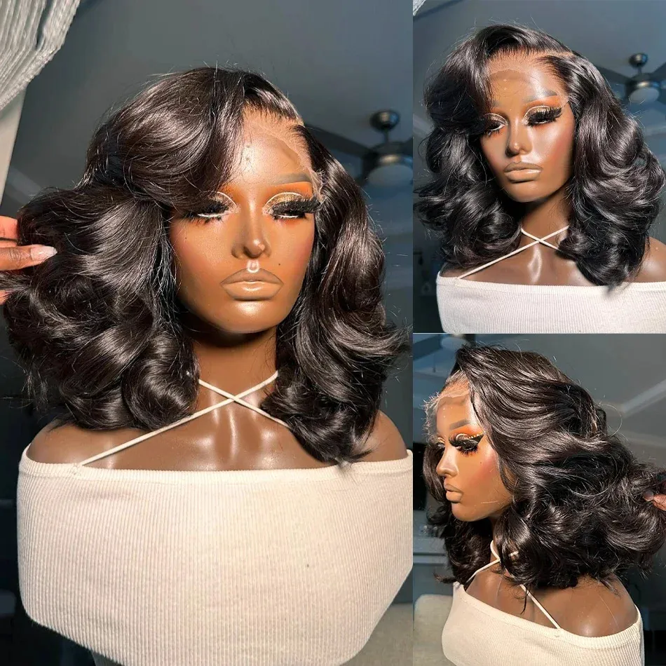 Really Bob Highlight Wigs Luxurious Naturally Colored 100% Human Short Body Wave Hair Closure Wig Ready To Wear For Black Women