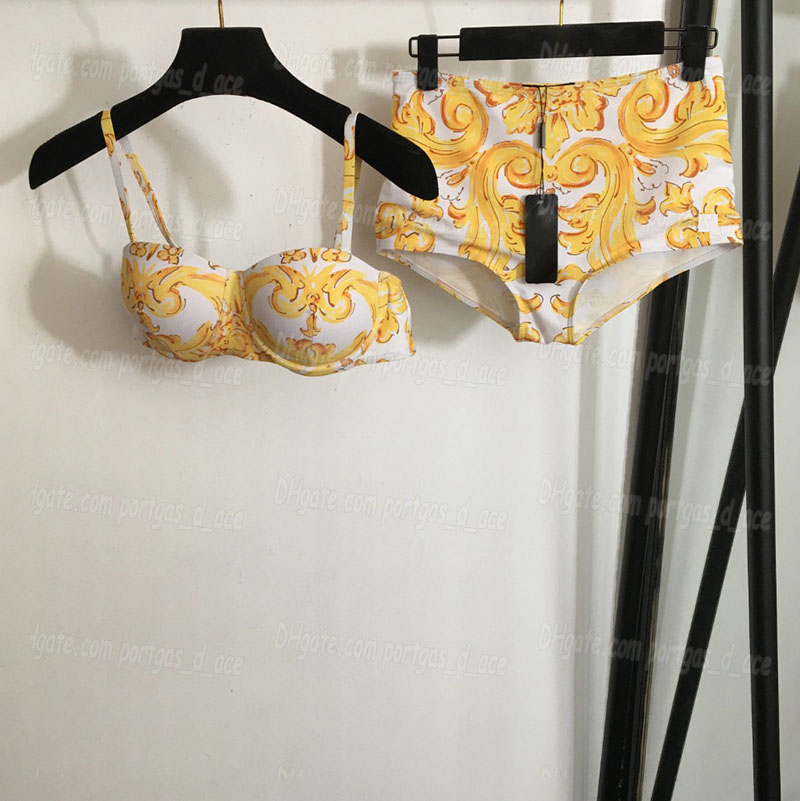 Luxury Women Swimwear Beach Bra Briefs Set Printed Bathing Suit Padded One Piece Swimsuit Yoga Outfit Sexy Bikinis Charming Swim Bodysuits Sports Tracksuits