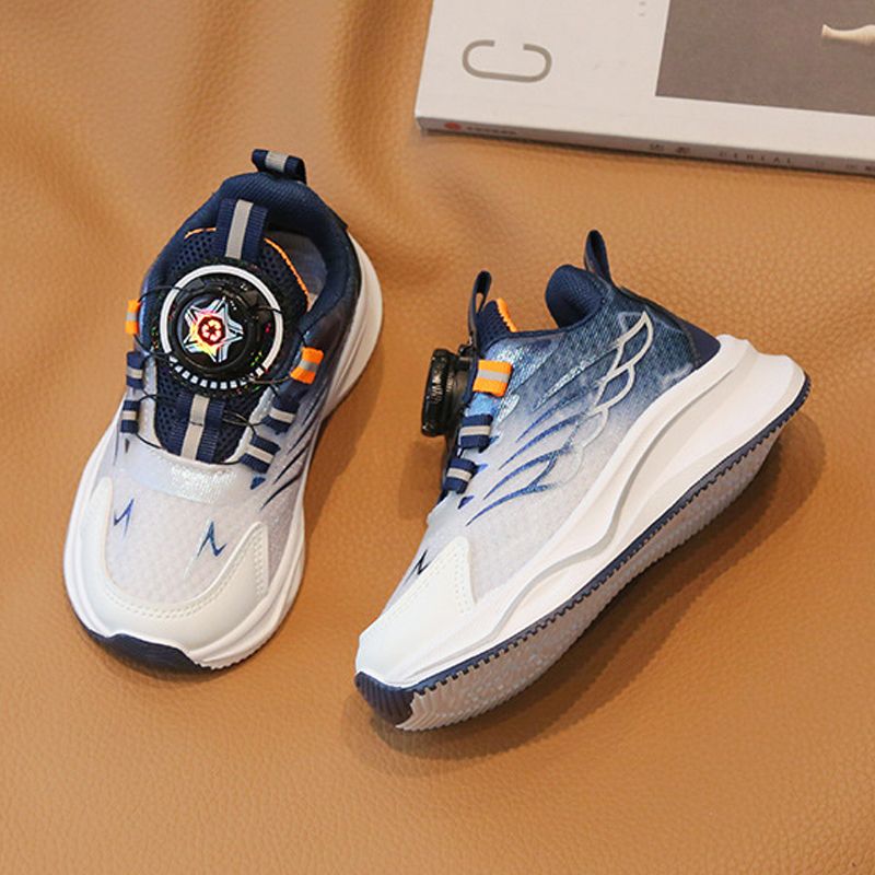 Toddler Sport Shoes Spring New Boy Basketball Rotating Buckle Kids Shoes Cutefeet Fashion Girl Light Running Trainer Shoes Sizes 21 - 32