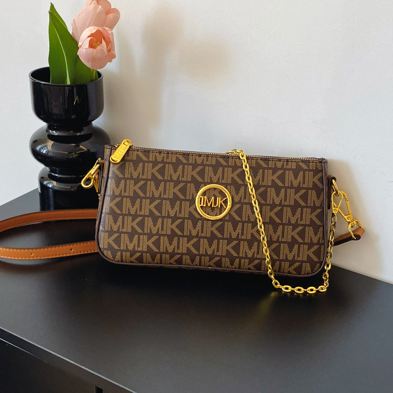 New fashionable and versatile women's bag single-shoulder crossbody bag printed chain small square bag for women