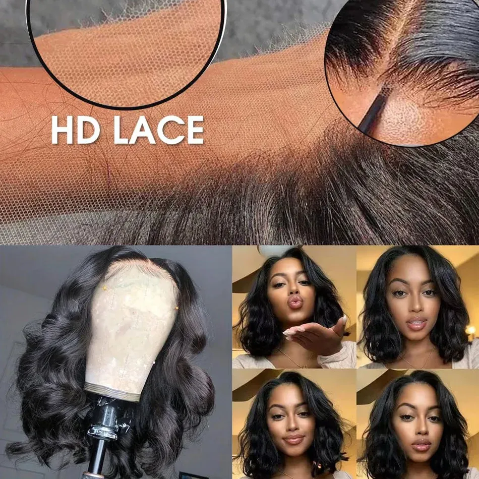 Really Bob Highlight Wigs Luxurious Naturally Colored 100% Human Short Body Wave Hair Closure Wig Ready To Wear For Black Women