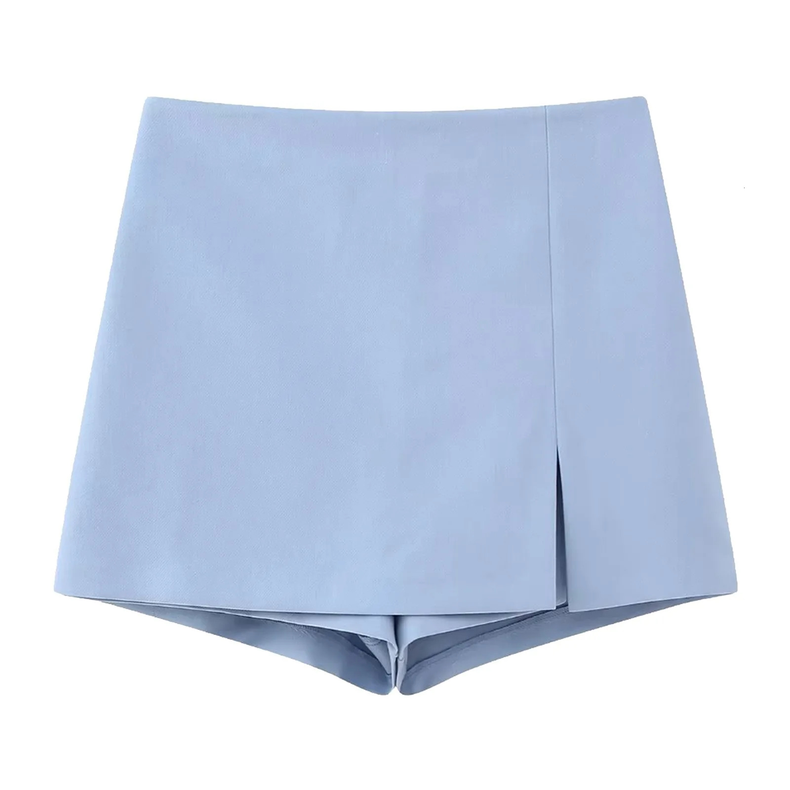 High Waist Wrapped Short Skirt Y2K Streetwear Asymmetrical Skorts Spring Summer Basic Solid Casual Office Mini 250516Z