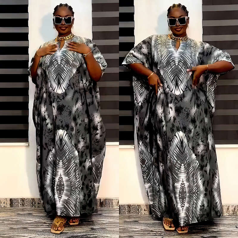 Maxi Dress Ethnic Style Long Robe Women S Short Sleeved Printed Loose Plus Size Casual Dress Floral Dress