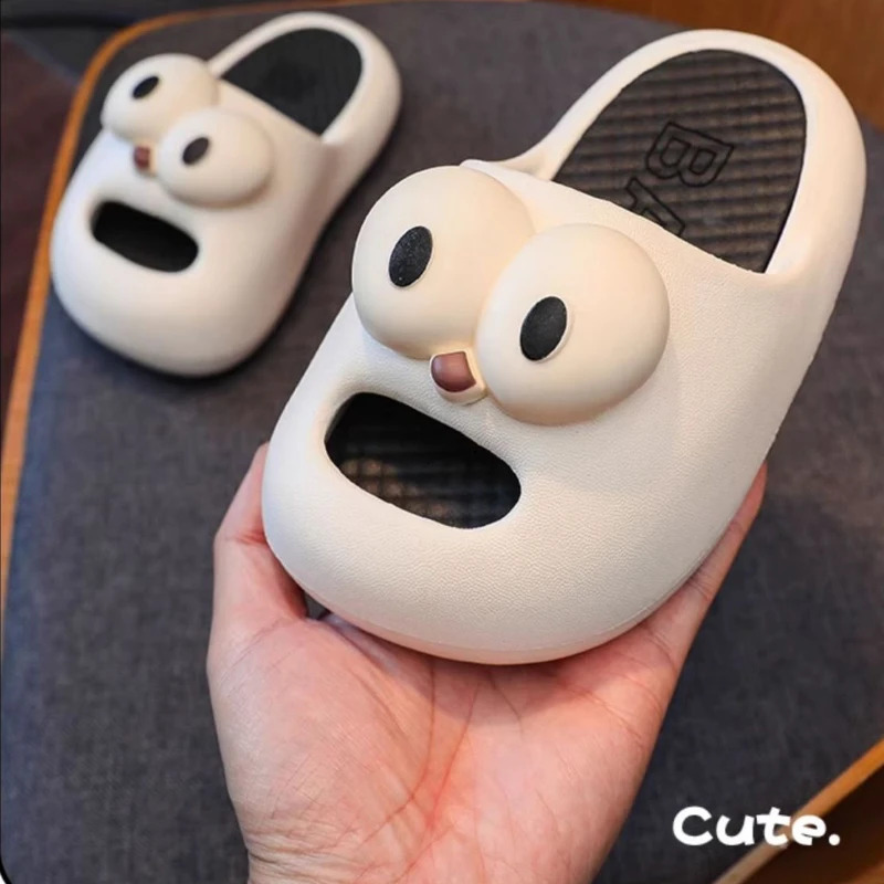 Summer Bathroom Slippers 3-10 Years Old Children Slippers Cartoon Big Eyes Kid EVA Slippers Girls Home Slippers 250522
