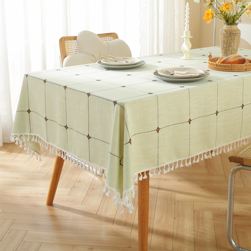 A664 American country retro tablecloth cotton linen style jacquard fabric flower and bird table cloth thickened coffee table cloth TV cabinet cover